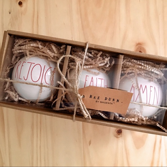 Rae Dunn Other - NWT RAE DUNN Ornament Set | REJOICE FAITH AMEN